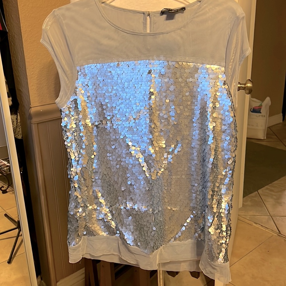 Sequin mesh top